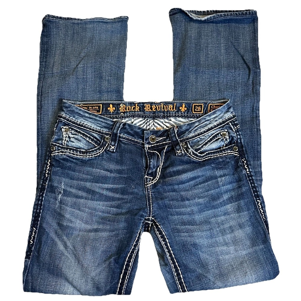 Rock Revival Women's Low Rise Charlotte Easy‎ Bootcut Jeans Size 26